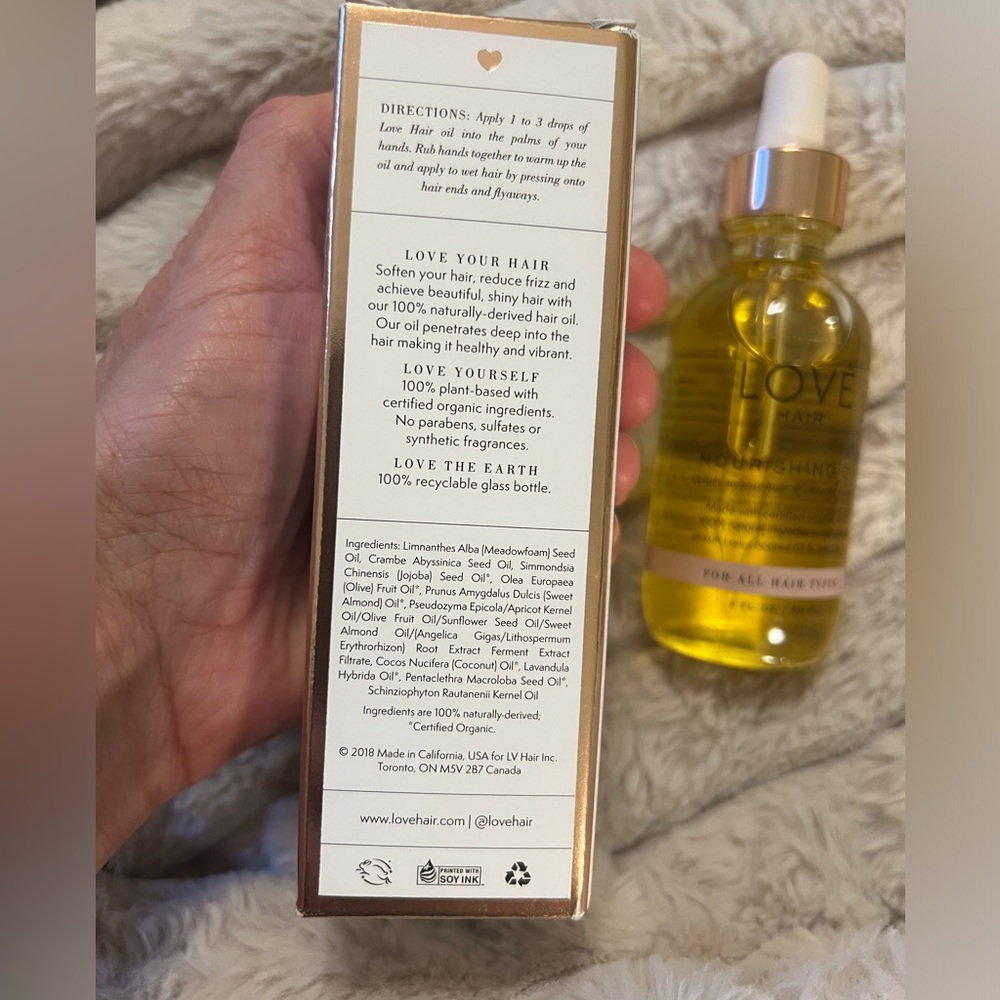 LOVE Hair Nourishing Oil 2 fl oz Organic Cruelty Free All Natural Vegan Oil - Picture 7 of 10